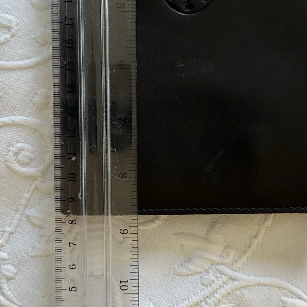 Vintage 90s Canada Eddie Bauer Black Genuine Leather Document Passport Holder